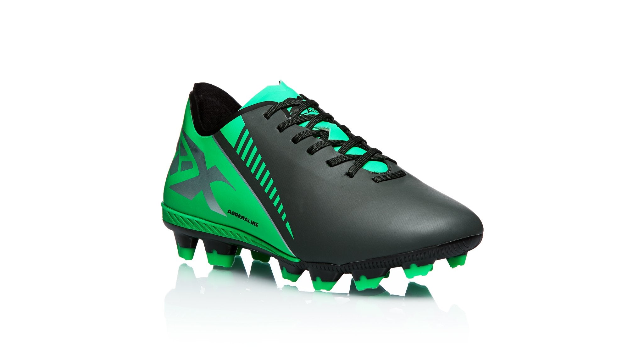 charcoal-and-green-kids-football-boot-xblades
